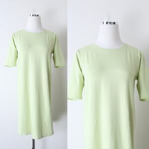 Eileen Fisher Size XXS Organic Cotton Short Casual T-Shirt Dress Light Green